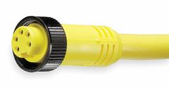 Cordset: 7/8"-16 Female Straight x Bare Wire, 5 Pins, Yellow, PVC, 6 ft Cable Lg, 16 AWG Wire Size (MPN 105000A01F060). Key specifications — Cable Jacket Color: Yellow; NEMA Rating: 6P; Cable Jacket Material: PVC; IP Rating: IP67; Wire Size: 16 AWG; Brand: BRAD HARRISON.