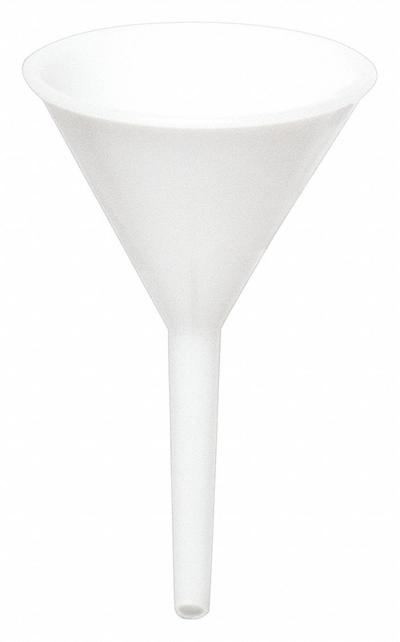 APPROVED VENDOR Funnel: Polypropylene, 90 mL, 76 mm, 1.1 cm, 70 mm Stem Lg - General Purpose Lab Funnels
