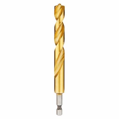 MILWAUKEE Hex Shank Drill Bit: 15/32", 135° Split Point, TiN-Coated HSS - Milwaukee Shockwave Impact Duty Drill Bits
