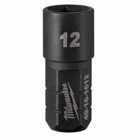 MILWAUKEE Impact Socket: SAE/Metric, 12 mm Socket Size, 6-Point, Short, 1 41/64 in Overall Lg (MPN 49-16-1612). Key specifications — attr1215501: MILWAUKEE; attr1215515: Black Oxide; attr1215518: 12 mm.