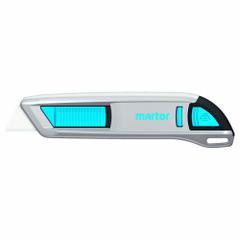 MARTOR Double-sided slider, ceramic blade: 143 mm Overall Lg, Textured, 16 mm Overall Wd, Aluminum (MPN 500001.17). Key specifications — attr307884: Button; attr307885: Ceramic Rounded Tip; attr307882: Blue; attr307878: Textured; attr307881: Aluminum; attr324892: MARTOR.
