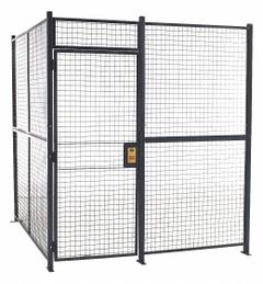WIRECRAFTERS Woven Partition Cage: 16 ft W x 16 ft D 8 ft H, Gray, 4 Sides, Enamel (MPN 161684). Key specifications — attr1283235: Yes; attr1283272: WIRECRAFTERS; attr1283267: Woven; attr1283268: Complete Wire Security Cages; attr1283246: Keyed Different Cylinder; attr1283240: Out; attr1283243: Yes; attr1283245: Hinged.