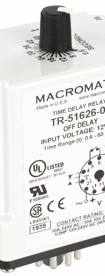 MACROMATIC Single Function Time Delay Relay: Socket Mounted - Socket-Mounted Relays