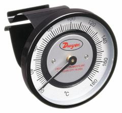 DWYER Clip Pipe Mount Dial Thermometer: 20°C to 180°C, +/- 2% Accuracy, 2 in Dial Dia (MPN STC462). Key specifications — Accuracy: +/- 2%; Brand: DWYER.