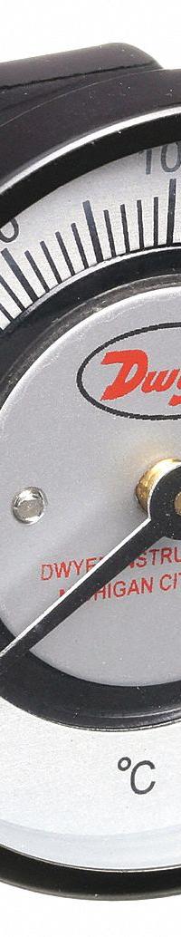 DWYER Clip Pipe Mount Dial Thermometer: 20°C to 180°C, +/- 2% Accuracy, 2 in Dial Dia (MPN STC462). Key specifications — Accuracy: +/- 2%; Brand: DWYER.