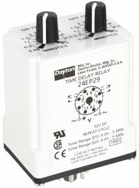 DAYTON Single Function Time Delay Relay: Socket Mounted, 12V DC, 10 A, 8 Pins/Terminals (MPN 24EP29). Key specifications — Brand: DAYTON.