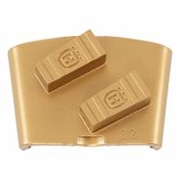 HUSQVARNA Grinding Tool: Soft, 25 Grit, Gold, 2 Segments, Concrete, Clockwise/Counterclockwise (MPN ELITE-GRIND EZ S25 DS). Key specifications — attr81237: Gold; attr81244: Metal; attr122184: Grinding Tool; attr122180: Soft Concrete; attr81239: 970704502; attr81227: HUSQVARNA.