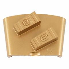 HUSQVARNA Grinding Tool: Soft, 25 Grit, Gold, 2 Segments, Concrete, Clockwise/Counterclockwise (MPN ELITE-GRIND EZ S25 DS). Key specifications — attr81237: Gold; attr81244: Metal; attr122184: Grinding Tool; attr122180: Soft Concrete; attr81239: 970704502; attr81227: HUSQVARNA.
