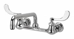 ZURN Low Arc Service Sink Faucet: Wall, Centerset, Brass, Chrome, 2.2 gpm Flow Rate, Double Bend (MPN Z842H4-XL). Key specifications — Color/Finish: Chrome; Series: AquaSpec®.