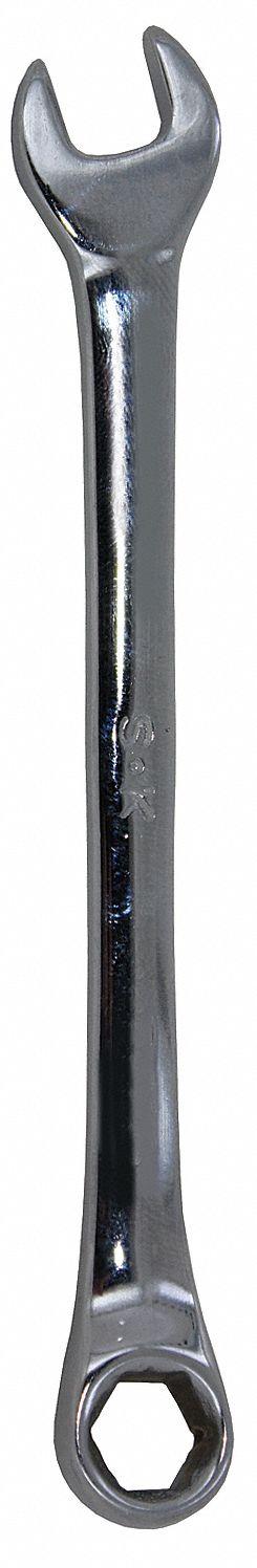SK PROFESSIONAL TOOLS Combination Wrench: Alloy Steel, Chrome, 1 3/16 in Head Size - SAE 12-Point Combination Wrenches