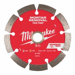 MILWAUKEE Diamond Saw Blade: Masonry/Mortar, 4 1/2 in Blade Dia., 5/8 in_7/8 in Arbor Size, Wet/Dry (MPN 49-93-7405). Key specifications — attr1097734: Wet/Dry; attr1097738: Circular Saw; attr1097751: MILWAUKEE.