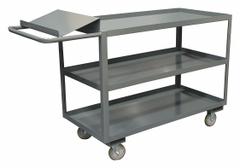 APPROVED VENDOR Utility Cart: 1,200 lb, 3 Shelves, 55 in L x 31 in W x 45 in H Overall Dim, Flat (MPN OPC-2436-3-95). Key specifications — Caster Wheel/Tread Material: Polyurethane; Brand: APPROVED VENDOR; Caster/Wheel Configuration: (2) Rigid.