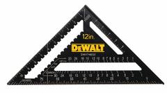 DEWALT Rafter Square: 12 in Square Size, Aluminum, Scribe Line Notches for Marking Rip Cuts, 1/8 in (MPN DWHT46032). Key specifications — attr936134: 1/8 in; attr934763: DEWALT; attr984589: Inch; attr984960: Aluminum.