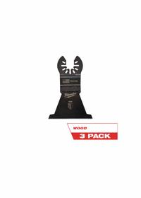 MILWAUKEE Oscillating Tool Blade: 2 1/2 in Blade Wd, 3 11/16 in Overall Lg, Fast Cutting, 3 PK (MPN 49-25-1113). Key specifications — attr1097473: Clean Wood; attr1097476: MILWAUKEE; attr1097456: Fast Cutting.