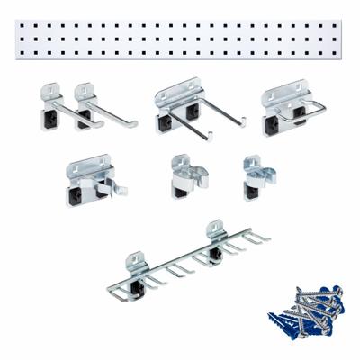TRITON PRODUCTS Pegboard Strip Kit: Square, 3/8 in Peg Hole Size, 9 in x 36 in x 9/16 in - Square-Hole Pegboard Strip & Accessory Kits