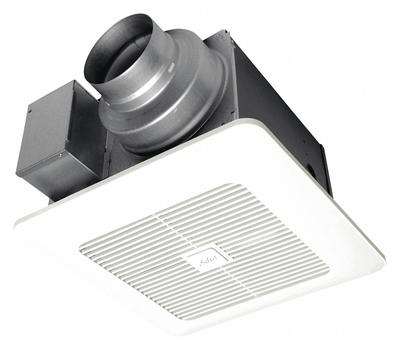 PANASONIC Bathroom Fan: Ceiling, 50 cfm_80 cfm_110 cfm Max, 0.3 sones, Occupancy Sensor - Standard Bathroom Exhaust Fans
