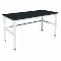 Heavy Duty Table: 24 in Overall Wd, 36 in Overall Ht, 8 ft Overall Lg, Phenolic, Petal White, Steel (MPN GRHD-9624-HCAP-2). Key specifications — Brand: INSTOCK; Caster Type: Vibration Isolating Locking Swivel; Countertop Material: Phenolic; Height Range: 30 in to 36 in.