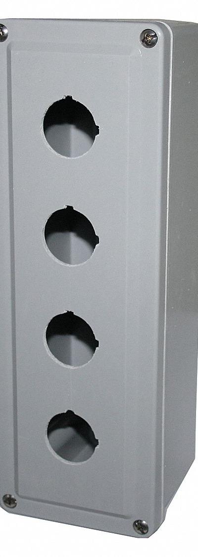EATON Push Button Enclosure: 30mm, 4 Holes, Non-Metallic, NEMA 12/3/4X - Enclosures for 30mm Operators