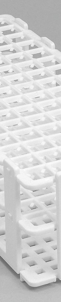 Tube Rack: 4 1/8 in Overall Wd, 2 3/4 in Overall Ht, 9 3/4 in Overall Lg, Plastic, White, Benchtop (MPN F18749-0000). Key specifications — Material: Plastic; Mounting Location: Benchtop; Color: White; Product Type: Test Tube Rack; Total Holding Capacity: (90) Places; Brand: SP SCIENCEWARE.