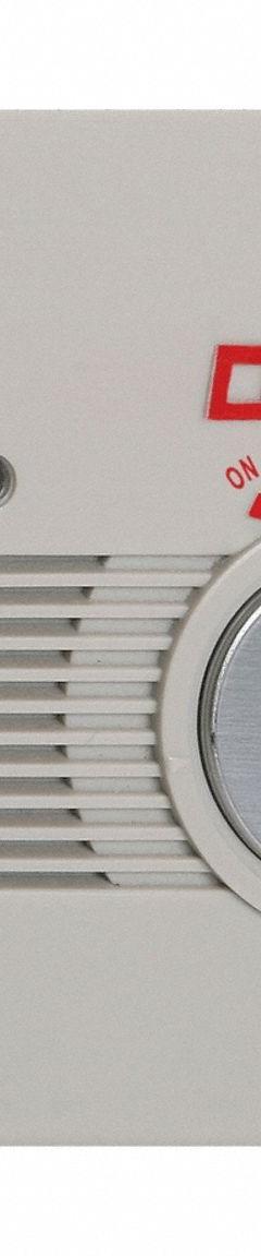 DETEX Exit Door Alarm: 0.5 V DC, Mortise, Gray, Plastic, Horn, 100 dB Sound Level (MPN EAX-2500F GRAY W-CYL). Key specifications — Power Source: Electrically Corded; Brand: DETEX; Cylinder Type: Mortise; Sound Type: Horn; Alarm Body Color: Gray; Alarm Body Material: Plastic.