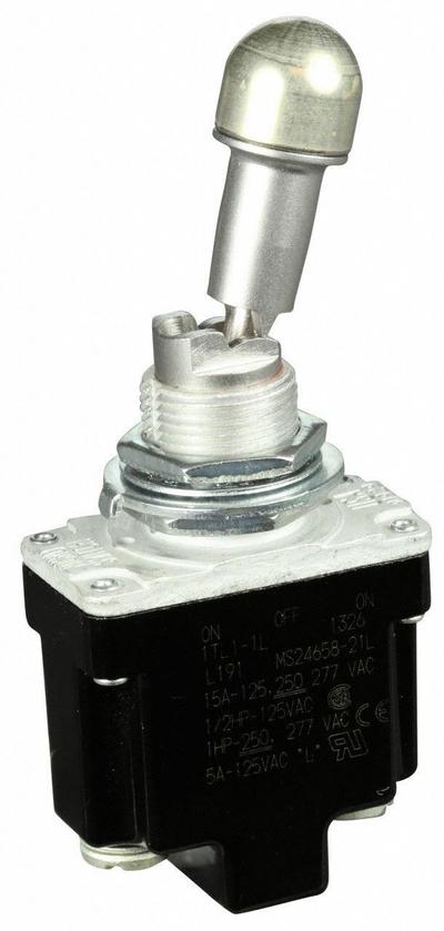 Honeywell Toggle Switch: 3 Position, 3 Connections, SPDT, Screw Terminals Connection - Panel-Mount Toggle Switches