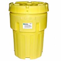 ENPAC Salvage Drum: Polyethylene, 95 gal, Screw-On Lid, Unlined/No Interior Coating, Salvage Drum (MPN 1295-YE). Key specifications — Drum Material: Polyethylene; Drum Head Type: Open Head; UN Rating Solids: UN 1H2/X295/S; UN Rating Liquids: Not Rated; Interior Lining: Unlined/No Interior Coating; Drum Message Text: Salvage Drum; Closing Ring Material: HDPE; For Holding: Drums.