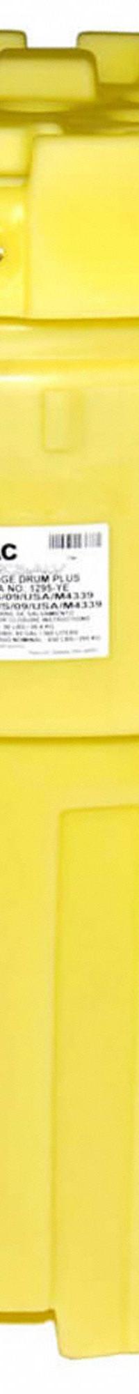 ENPAC Salvage Drum: Polyethylene, 95 gal, Screw-On Lid, Unlined/No Interior Coating, Salvage Drum (MPN 1295-YE). Key specifications — Drum Material: Polyethylene; Drum Head Type: Open Head; UN Rating Solids: UN 1H2/X295/S; UN Rating Liquids: Not Rated; Interior Lining: Unlined/No Interior Coating; Drum Message Text: Salvage Drum; Closing Ring Material: HDPE; For Holding: Drums.