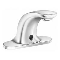 MOEN Bathroom Sensor Faucet: M-Power, Brass, Chrome Finish, Centerset, Battery, 0.5 gpm Flow Rate (MPN CA8301). Key specifications — Brand: MOEN; Includes: Trim and Valve; Series: M-Power.