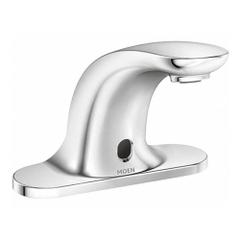 MOEN Bathroom Sensor Faucet: M-Power, Brass, Chrome Finish, Centerset, Battery, 0.5 gpm Flow Rate (MPN CA8301). Key specifications — Brand: MOEN; Includes: Trim and Valve; Series: M-Power.