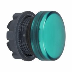 SCHNEIDER ELECTRIC Pilot Light Head: 22 mm Panel Mounting Hole Dia, Green, Smooth, XB5 Series (MPN ZB5AV03). Key specifications — Brand: SCHNEIDER; Compatible Lamp Module Type: BA9 Lamp Module; Compatible with Series: XB5.