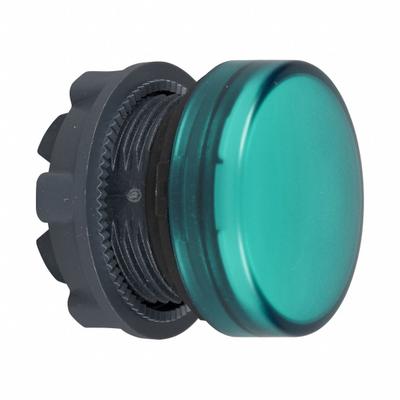 SCHNEIDER Pilot Light Head: 22 mm Panel Mounting Hole Dia, Green, Smooth - Pilot-Light Heads