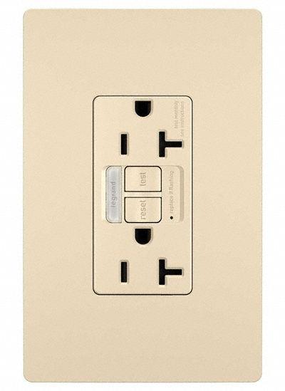 LEGRAND GFCI-USB: Duplex, 5-20, Ivory, GFCI, 125V AC, 20 A, 2 Pole / 3 Wire - Receptacles with Isolated Grounds