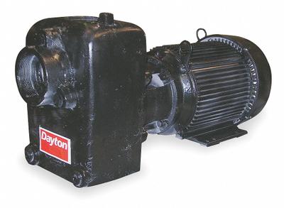 Dayton Centrifugal Pump: Self-Priming, 208-230/460V AC, 88 ft Max Head - 5 to 7-1/2 HP Self-Priming Centrifugal Pumps