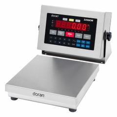 DORAN Industrial Bench Scale: 10 in x 10 in, IP69K, Column-Mounted, Doran Scales Inc. (MPN 2202CW-C14). Key specifications — Connection Ports: RS-232; Readability: 0.0005 lb/2 g; Brand: DORAN; Weighing Surface Material: Stainless Steel.