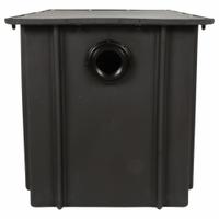 ZURN Grease Interceptor: 150 lb Capacity, 75 gpm Flow Rate, 25 in Overall Wd, 44 1/4 in Overall Lg (MPN GT2702-75). Key specifications — Material: Plastic; Includes: Mounting Hardware; Brand: ZURN.