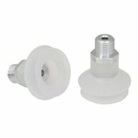 SCHMALZ Vacuum Pad Assembly: Bellows, 1.5 Folds, G1/4 in Vacuum Port, 38 mm Pad Dia, Clear, 55 A (MPN 10.01.06.00091). Key specifications — attr1019136: 10.01.06.00091; attr1019138: SCHMALZ; attr1019139: 55 A.