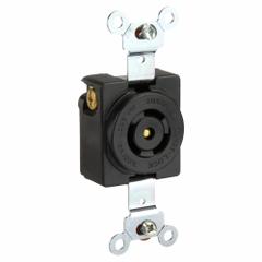 HUBBELL Locking Receptacle: Non-NEMA, Black, 125/250V AC, 10 A_15 A Current Rating, 3 Poles, 3 Wires (MPN HBL7582). Key specifications — Brand: HUBBELL.