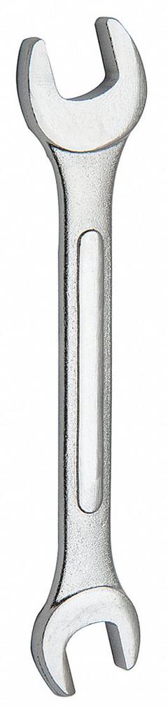 BRANSON Open End Wrench: Alloy Steel, Chrome, 1/2 in_7/16 in Head Size, 5 in Overall Lg, Std (MPN 201-118-010). Key specifications — attr309776: No; attr309781: Chrome; attr309780: Alloy Steel; attr324939: BRANSON.