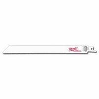 MILWAUKEE Reciprocating Saw Blade: 8/12 Teeth per Inch, 12 in Blade Lg, 0.05 in Blade Thick, 50 PK (MPN 48-01-6094). Key specifications — attr1109198: 8/12; attr1109200: Rigid for Straight Cuts; attr1109201: Straight; attr1109209: MILWAUKEE.
