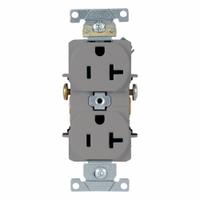 LEVITON Plugs and Receptacles: Duplex, 5-20, Gray, 125V AC, 20 A, 2 Pole / 3 Wire (MPN 5342-GY)