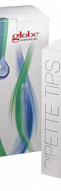 GLOBE SCIENTIFIC Pipette Tip: Sterile, 20 ul Capacity, Bulk Bag, No Filter, Polypropylene, 1,000 (MPN 150040). Key specifications — Autoclavable: Autoclavable; Brand: GLOBE SCIENTIFIC; Color: Clear; Disposability: Single-Use; Material: Polypropylene; Sterility: Sterile; For Pipette Type: Universal; Includes Filter: No Filter.