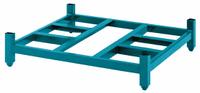 STEEL KING Stack Rack Base: 60 in x 42 in x 10 1/2 in, Open Decking, 4,000 lb Load Capacity, Steel (MPN HD4260SFODHSVG). Key specifications — Material: Steel; Brand: STEEL KING; Decking Style: Open; Color: Green; Finish: Baked Enamel.