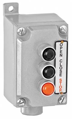 AMERICAN GARAGE DOOR SUPPLY Control Station: Open-Close-Stop, Momentary Contacts, Indoor/Outdoor (MPN 3EBX). Key specifications — attr1070078: Metallic Enclosure; attr92627: 3EBX; attr93592: AMERICAN GARAGE DOOR SUPPLY; attr1070071: Commercial Garage Door Operators; attr1070072: Momentary Contacts; attr1070073: Open-Close-Stop; attr1070075: Indoor/Outdoor; attr1070080: Ceiling Mount.