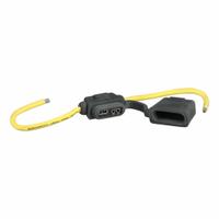 BUSSMANN In-Line Fuse Holder: Non-Rejection Block Style, 1 Pole, 32 V DC Rating, Wire Leads (MPN HHG). Key specifications — Compatible Fuse Series: ATC; Brand: BUSSMANN.