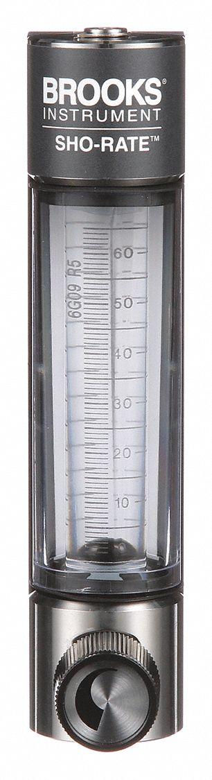 BROOKS Mechanical Flowmeter: Flow Meter, Scale, Variable Area, Panel Mount, Vertical - Panel-Mount Flowmeters for Air & Water