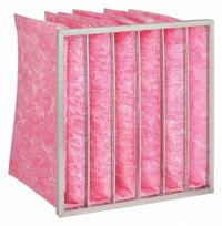 GRAINGER Pocket Air Filter: 24 in x 24 in x 22 in, MERV 13, Pink, Synthetic, 6 Pockets (MPN 6B645). Key specifications — Display Sell UOM: EA; Brand: GRAINGER; Media Material: Synthetic; Performance Rating: MERV 13.
