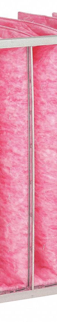 GRAINGER Pocket Air Filter: 24 in x 24 in x 22 in, MERV 13, Pink, Synthetic, 6 Pockets (MPN 6B645). Key specifications — Display Sell UOM: EA; Brand: GRAINGER; Media Material: Synthetic; Performance Rating: MERV 13.