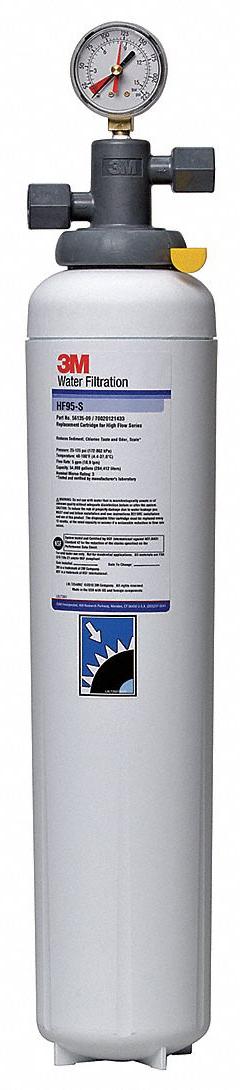 3M WATER FILTRATION PRODUCTS Water Filtration System: 3 micron, 5 gpm, 23 5/8 in Overall Ht (MPN 5616404). Key specifications — Product Type: High-Flow Filtration System; Filter Media: Polyphosphate; Brand: 3M WATER FILTRATION PRODUCTS; Reduces: Chlorine Taste.