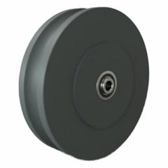 HAMILTON Track Wheel: 8 in Wheel Dia., 2 in Wheel Wd, 2,000 lb Load Capacity, 1/2 in For Axle Size (MPN W-820-100-NYUB-1/2). Key specifications — attr1099880: Yes; attr1099886: Gray; attr1099891: HAMILTON.