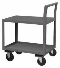 APPROVED VENDOR Utility Cart: 1,400 lb, 78 in L x 30 in W x 34 in H Overall Dim, 2 Shelves, Raised (MPN LDO-307239-2-5PO-95). Key specifications — Caster/Wheel Configuration: (2) Swivel; Brand: APPROVED VENDOR; Caster Wheel/Tread Material: Polyolefin.